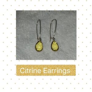 Elegant Yellow Citrine Earrings LN